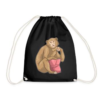 Chips de pommes de terre singe - Sac de sport léger - noir - Devant