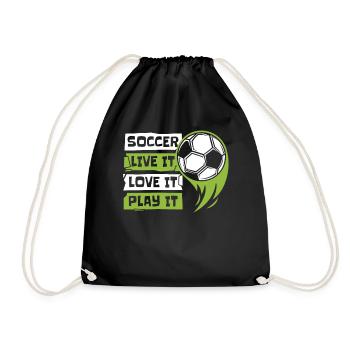 Live It Love It Play It Goal Keeper Futbol - Turnbeutel - Schwarz - Vorne