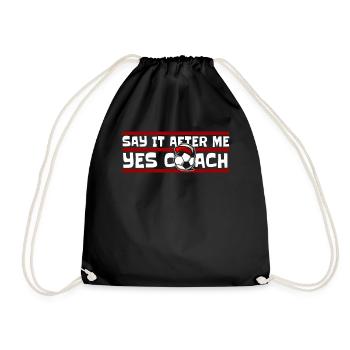 Say It After Me Yes Coach Fußball Goal Keeper - Turnbeutel - Schwarz - Vorne