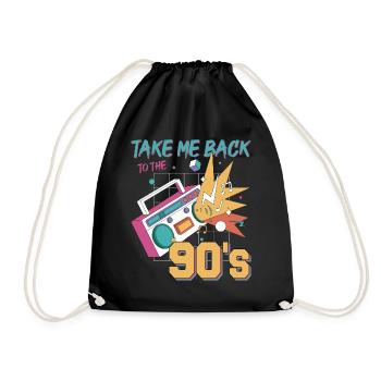 Take Me Back To The 90s Music Lover Cassette - Turnbeutel - Schwarz - Vorne