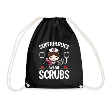 Infirmière Soins infirmiers - Les super-héros portent des gommages - Sac de sport léger - noir - Devant