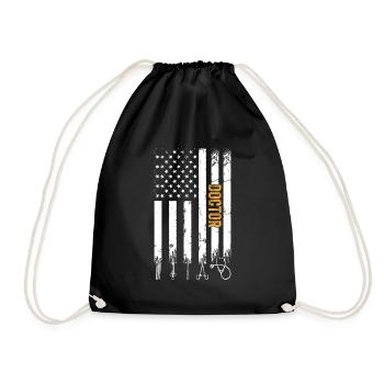 Doctor US Flag - Hospital Doctor Doctor Life - Drawstring Bag - black - Front
