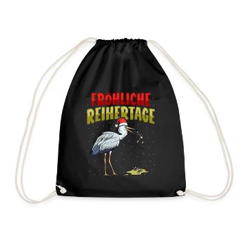 Cigogne de Noël vomir Happy Heron Days - Sac de sport léger - noir - Devant