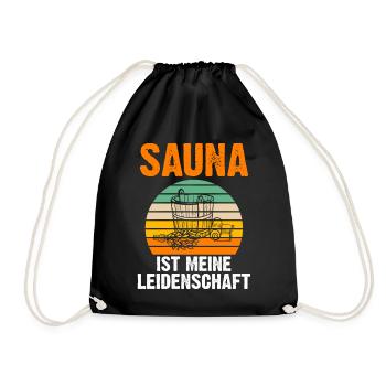 Wellness Saunagänger Saunieren Saunierer Sauna - Turnbeutel - Schwarz - Vorne