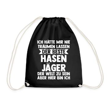 Hasenjäger Hasenjagd Kaninchenjagd Jäger - Turnbeutel - Schwarz - Vorne