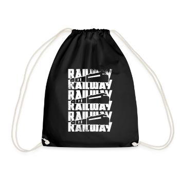 Train Sketch - Drawstring Bag - black - Front