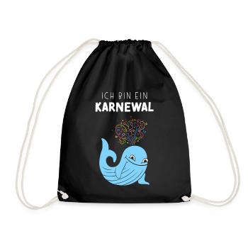 Ich bin ein Karnewal Karneval Konfetti Karnevalfan - Turnbeutel - Schwarz - Vorne