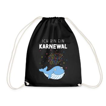 Ich bin ein Karnewal Karneval Kostümersatz - Turnbeutel - Schwarz - Vorne