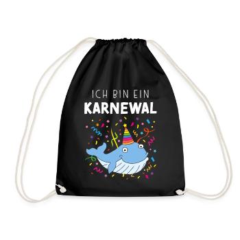 Ich bin ein Karnewal Kölner Karneval Konfetti - Turnbeutel - Schwarz - Vorne