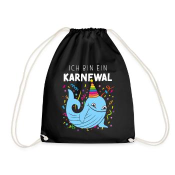 Ich bin ein Karnewal Kölner Karneval Konfetti Jeck - Turnbeutel - Schwarz - Vorne