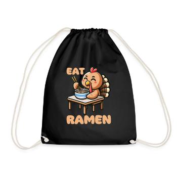 Thanksgiving Turquie Végétarien Végétalien Manger Ramen - Sac de sport léger - noir - Devant