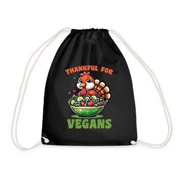 Salade de dinde de Thanksgiving reconnaissante pour les végétaliens - Sac de sport léger - noir - Devant
