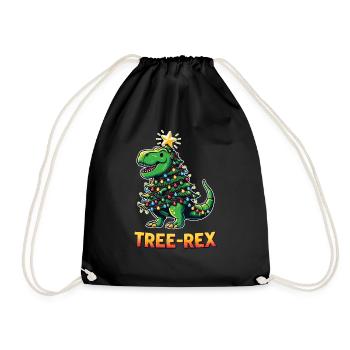 Tree-Rex lustiger Dinosaurier Wortspiel T-Rex - Turnbeutel - Schwarz - Vorne