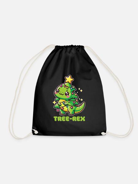 Tree-Rex lustiger Dinosaurier Wortspiel T-Rex - Turnbeutel - Schwarz