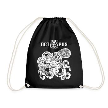 Octopus, Octopus Octopus, Octopus Illustration - Drawstring Bag - black - Front