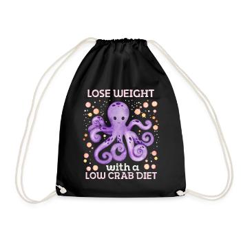 Cartoon Squid, Octopus Octopus, Octopus Joke - Drawstring Bag - black - Front