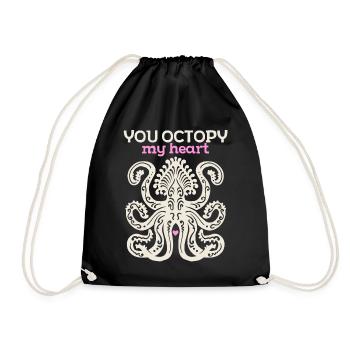 Poulpe poulpe, jeu de mots de la Saint-Valentin, dicton drôle - Sac de sport léger - noir - Devant