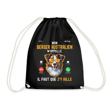 Berger Australien m'appelle Chien Humour Homme Fan - Sac de sport léger - noir - Devant