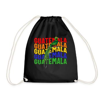 Quetzal Shirt, Guatemala Tee, Gift For Guatemalan - Drawstring Bag - black - Front