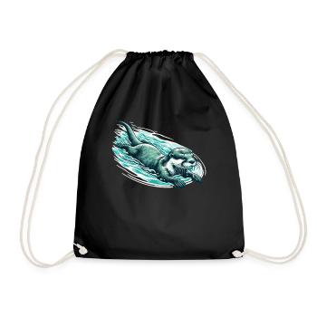 Loutre animaux mignons pour les enfants dessinant des loutres - Sac de sport léger - noir - Devant