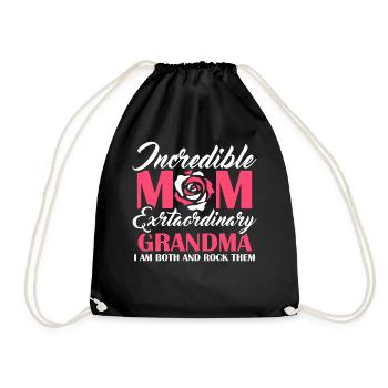 Incredible Mom Extraordinary Grandma Funny Mother' - Turnbeutel - Schwarz - Vorne