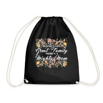 Great Family Mighty Mom Inspiring Saying for Mothe - Turnbeutel - Schwarz - Vorne