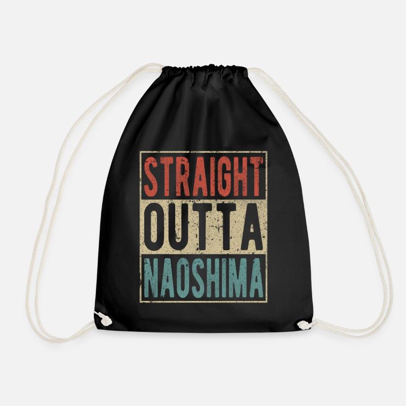 Straight outta Naoshima - Drawstring Bag - black