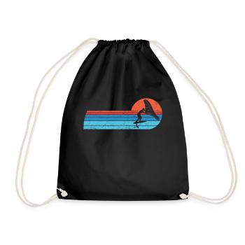 Wingfoil Surfer Wingfoiling Hydrofoil Vintage - Drawstring Bag - black - Front