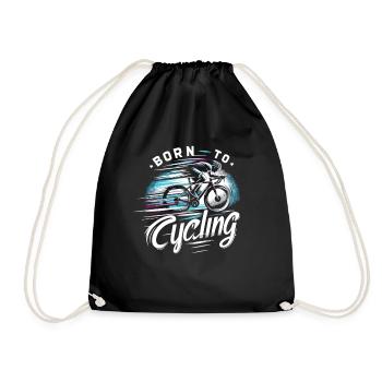 Born To Cycling Road Bike Bike Cycling Bicycle - Drawstring Bag - black - Front
