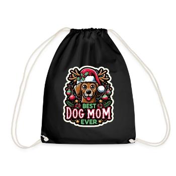 Best Dog Mom Ever Dog Dogs Best Dog Mom - Drawstring Bag - black - Front
