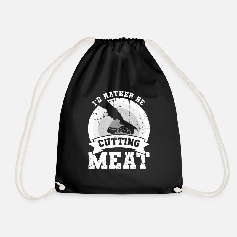 Ich würde lieber Fleisch schneiden - Turnbeutel - Schwarz