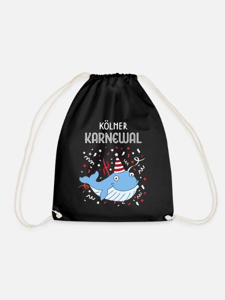 Kölner Karneval Fasching Konfetti Colonia Kölle - Turnbeutel - Schwarz