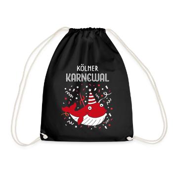 Echter Kölner Echte Kölnerin Karneval Konfetti - Turnbeutel - Schwarz - Vorne