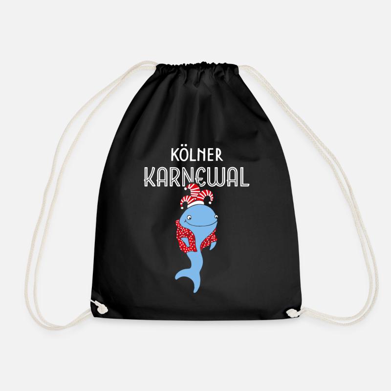 Kölner Karneval Fasching Konfetti Rot und Weiß - Turnbeutel - Schwarz