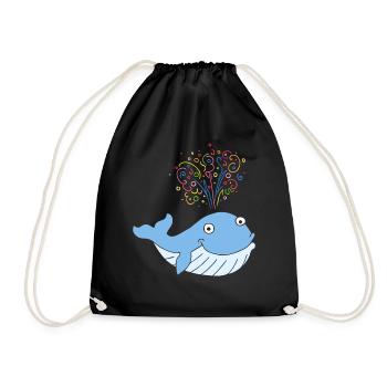 Carnival, Carnival, Confetti, Whale, Confetti Rain - Drawstring Bag - black - Front