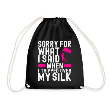 Flag Waving Marching Band Color Guard - Drawstring Bag - black - Front