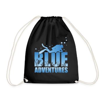 Scuba Diving, Scuba Diving, Holiday Sea Diver - Drawstring Bag - black - Front