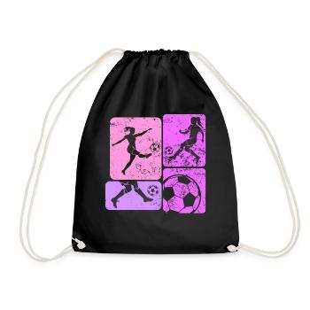 Soccer féminin, Football féminin, Football féminin - Sac de sport léger - noir - Devant
