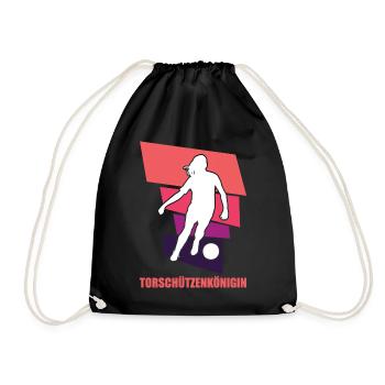 Frauenfußball, Fußball Frauen Soccer Damenfußball - Turnbeutel - Schwarz - Vorne