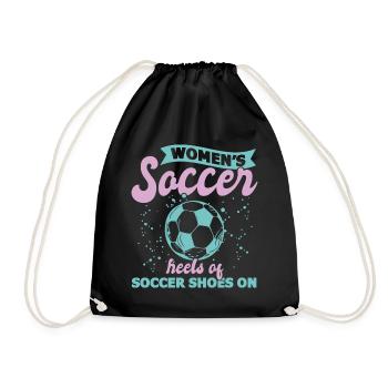 Soccer féminin, Football féminin, Football féminin - Sac de sport léger - noir - Devant