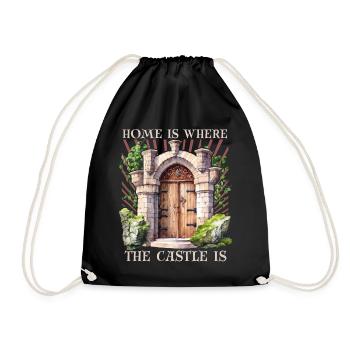 Castles and palaces, funny saying Middle Ages - Drawstring Bag - black - Front
