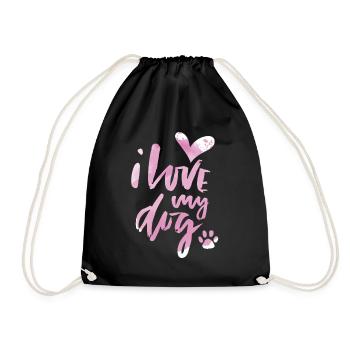 Chien-maman, chien-papa disant, chien, je-aime-mon-chien - Sac de sport léger - noir - Devant