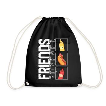 Friendship Shirt, Friends Forever Tee, Gift For - Drawstring Bag - black - Front