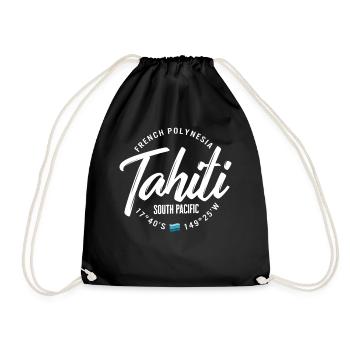 Tahiti Shirt, French Polynesia Tahiti South - Drawstring Bag - black - Front