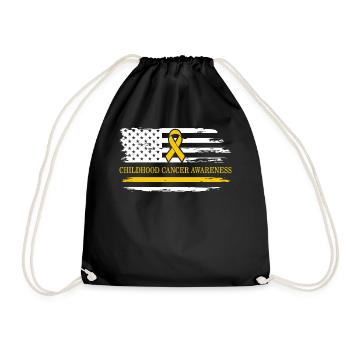 Chemise de sensibilisation au cancer de l’enfant, enfance - Sac de sport léger - noir - Devant
