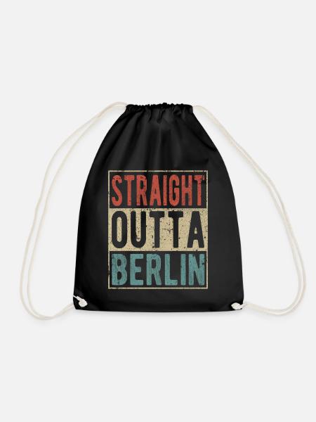Straight outta Berlin - Drawstring Bag - black