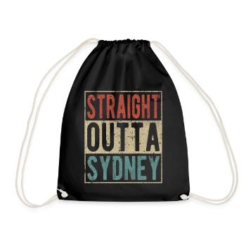 Direkt aus Sydney - Turnbeutel - Schwarz - Vorne