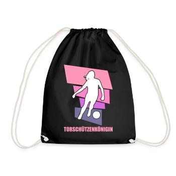 Frauenfußball, Fußball Frauen Soccer Damenfußball - Turnbeutel - Schwarz - Vorne