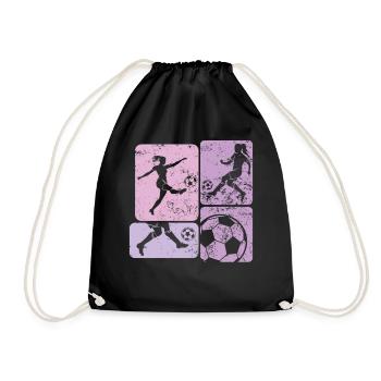 Soccer féminin, Football féminin, Football féminin - Sac de sport léger - noir - Devant