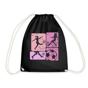 Soccer féminin, Football féminin, Football féminin - Sac de sport léger - noir - Devant